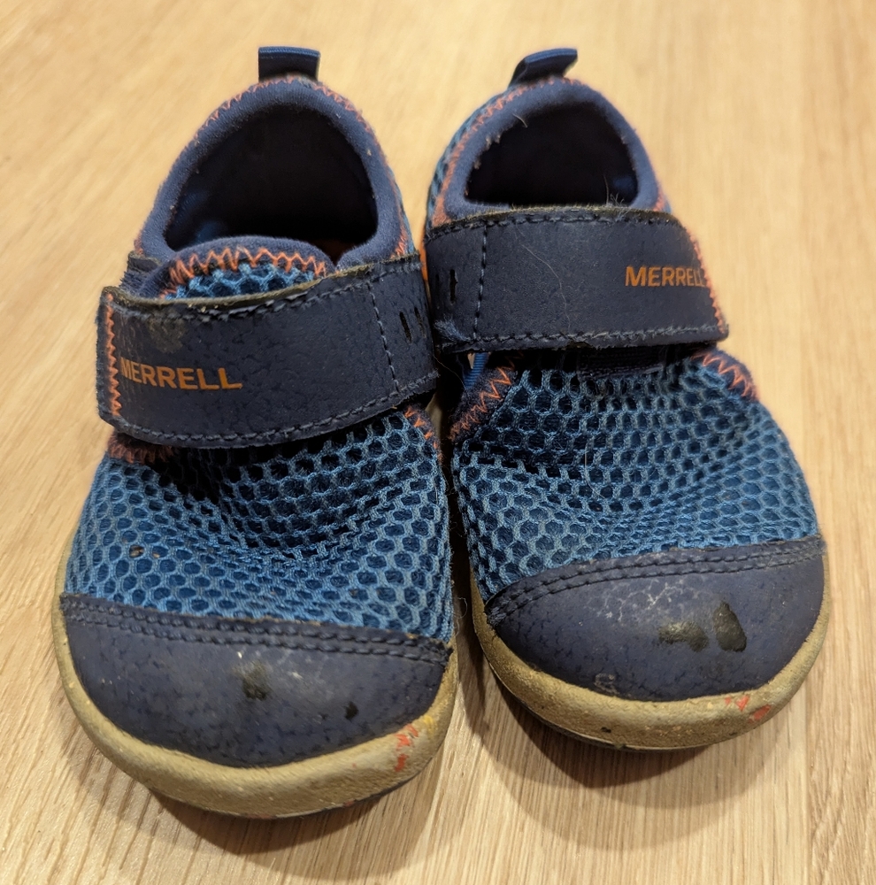 Merrell BareSteps H20 Sneakers Blue And Orange Water Shoe Size 5